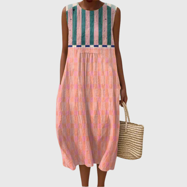 Lily | Abito midi a righe pastello