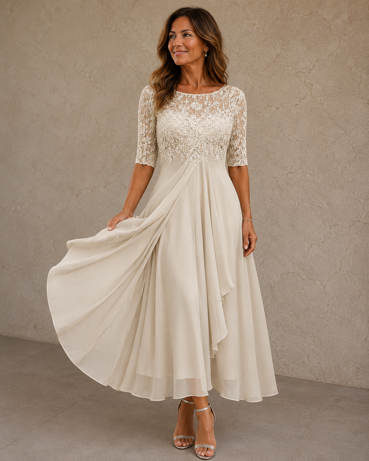 Maria | Abito Elegante in Pizzo e Chiffon