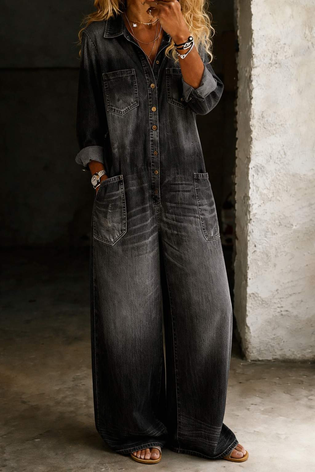 LENA SALOPETTE CASUAL IN DENIM DONNA