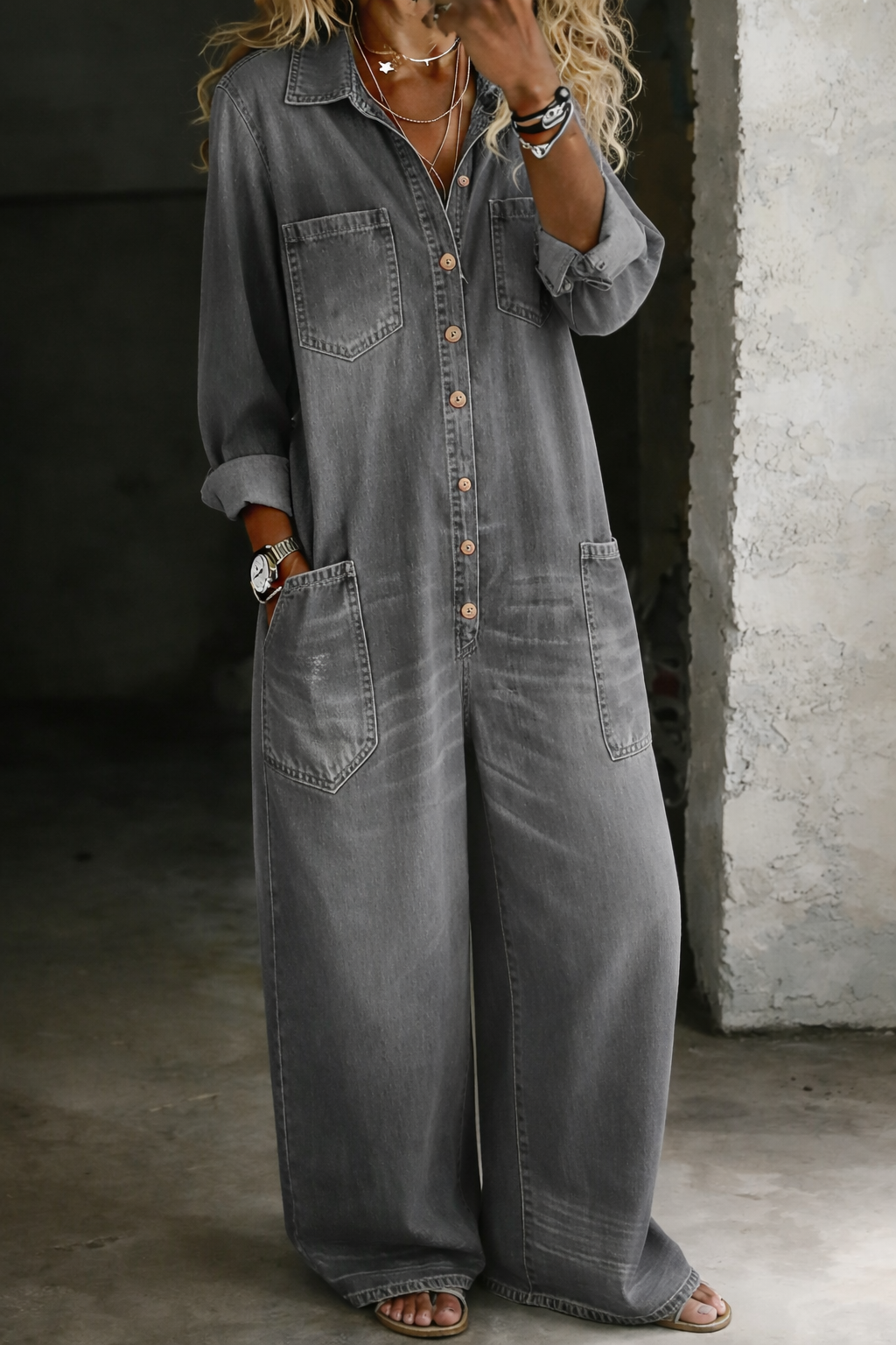 LENA SALOPETTE CASUAL IN DENIM DONNA